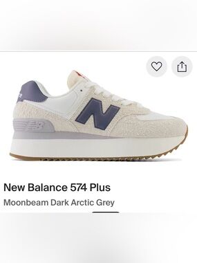 New Balance 574 Plus in Moonbeam and Dark Artic Grey